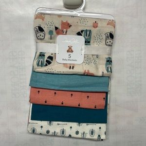 NWT lightweight Baby blankets set 5 .. Remi Rofe 100 percent cotton